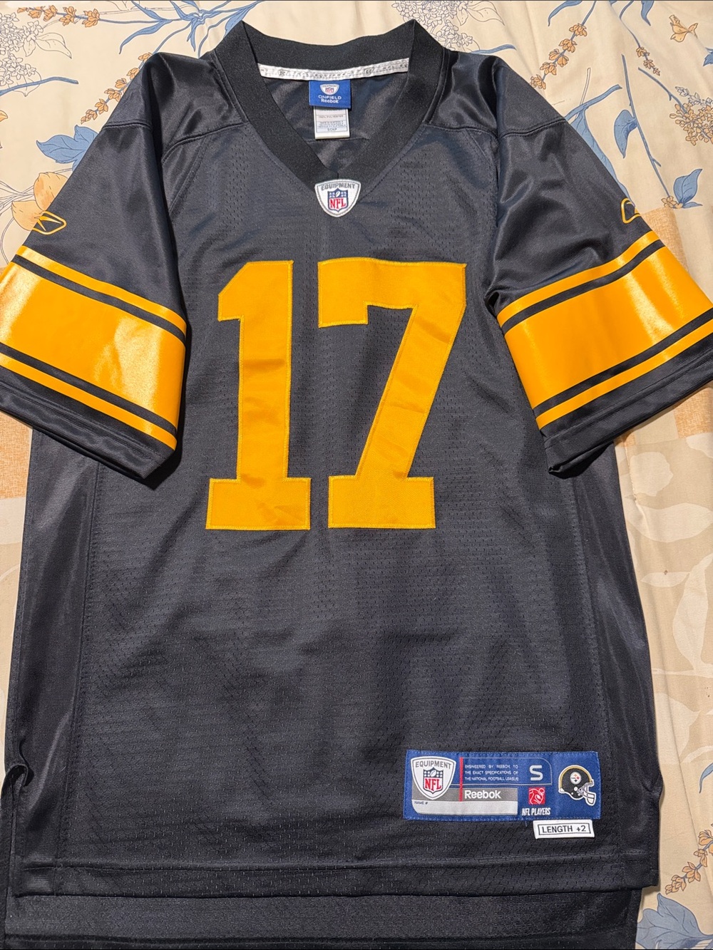 Reebok Black and Gold #17 NFL Jersey